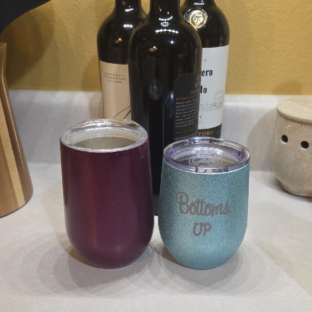 2 Stainless Steel Wine Tumblers